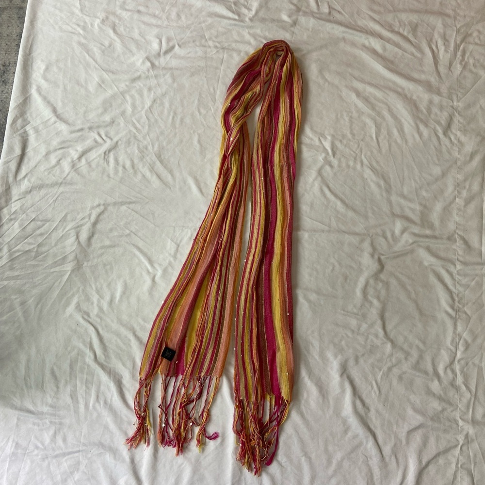 Colorful Striped Scarf with Fringe